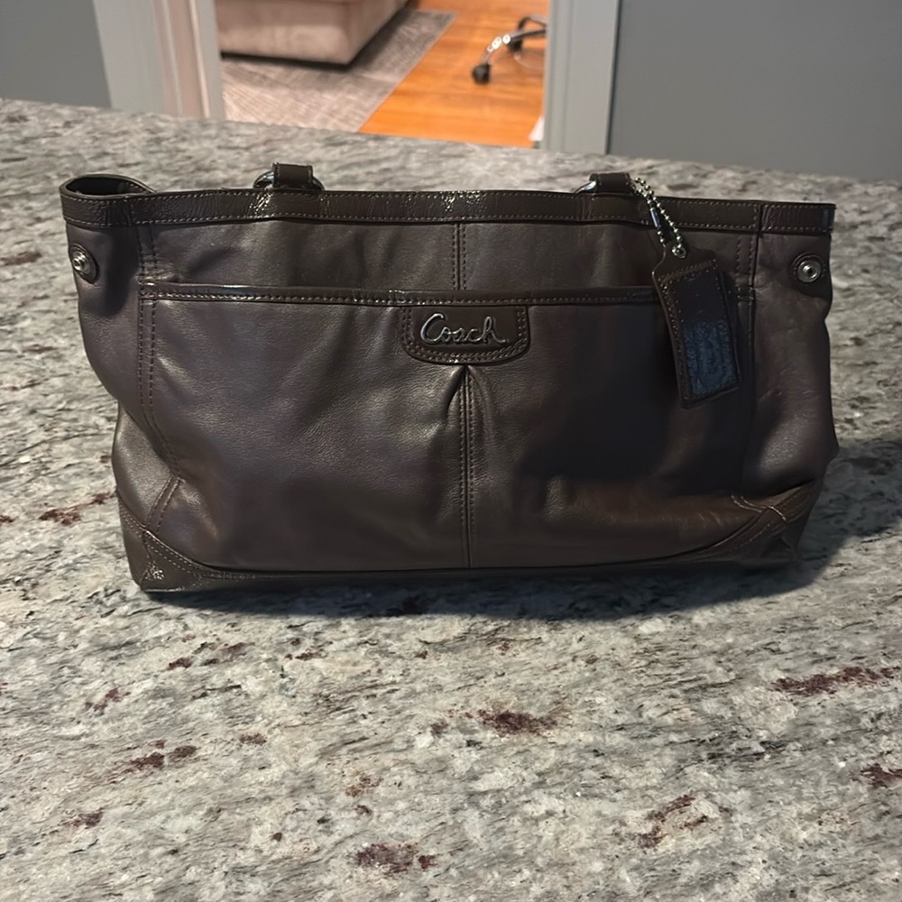 COACH F19728 Park Leather Carryall Shoulder Bag Handbag